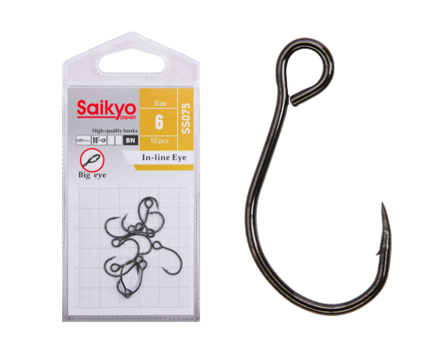Крючки Saikyo SS075-BN IN-LINE EYE №6 (10 шт.)