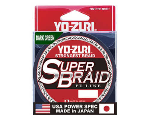 Пл.шн. Yo-Zuri PE Super Braid 275м Dark Green (0,23мм) 20lbs