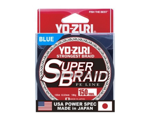 Пл.шн. Yo-Zuri PE Super Braid 135м Blue 10lbs (0,15мм)