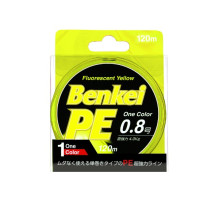 Шнур Benkei PE, 120м, желтый #4, 0,330мм, 20,0кг
