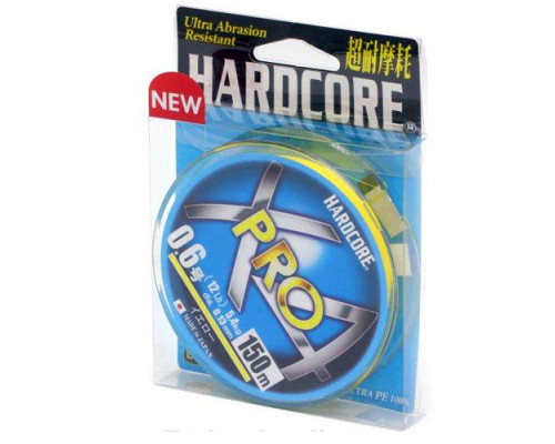 Пл.шн. Duel PE Hardcore X4 PRO 150m Yellow #0.6 (0.13мм) 5.4 кг.