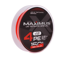 Шнур Maximus 4PE 150m, красн.-оранж./fluo #3.0 (0,285mm), 13,9kg