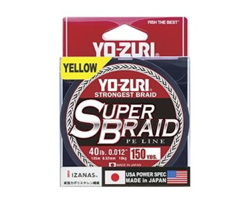 Пл.шн. Yo-Zuri PE Super Braid 135м Yellow (0,23мм) 20lbs