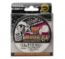 Шнур Gosen W Mono PE 150м White #0,2 (0,074мм) 2,1кг.