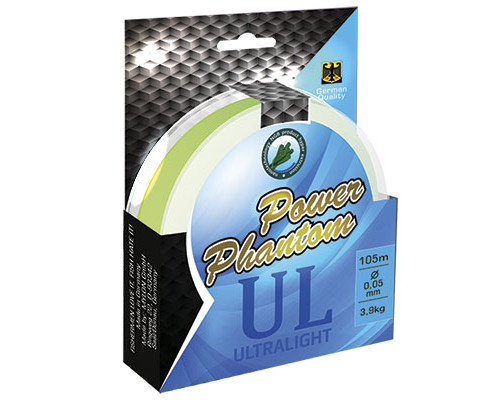 Шнур Power Phantom 6x, UltraLight, 105м, желтый, 0,06мм, 3,1кг
