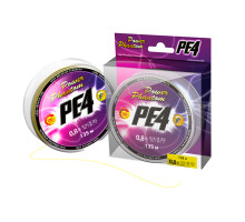 Шнур Power Phantom PE4, 135м, желтый fluo #4, 0,3мм, 20,4кг