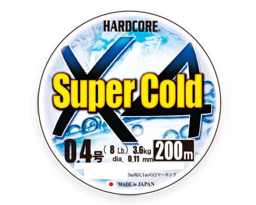 Пл.шн. Duel PE Hardcore Super Cold X4 200м Hi-Vis Yellow #1,0 (0,17мм)