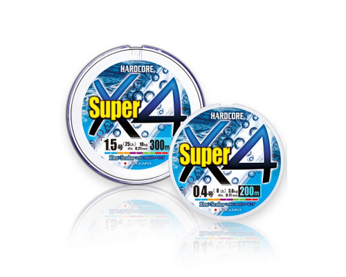 Пл.шн. Duel PE Hardcore Super X4 200м 5Color #0,4 (0,11мм) 3,6kg