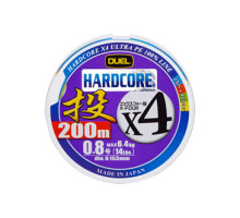 Пл.шн. Duel PE Hardcore X4 Cast 200m 4Color #1.5 (0.209мм) 10.0 кг.