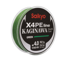 Шнур Saikyo KAGINAWA X4PE 150m, зеленый #4 (0,33mm), 18,1kg