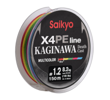 Шнур Saikyo KAGINAWA X4PE 150m, мультиколор #1.2 (0,185mm), 8,2kg