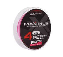 Шнур Maximus 4PE 150m, розовый #1.5 (0,202mm), 9,3kg