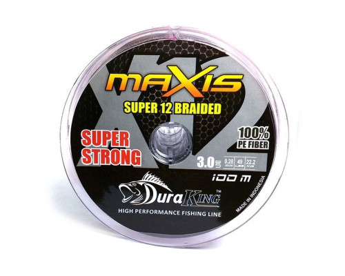 Шнур DuraKing MAXIS 12X, 150м, разноцветный #4, 0,33мм, 62lbs