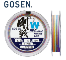 Шнур Gosen W4 braid 150м Multi Color #2 (0,242мм) 11кг.
