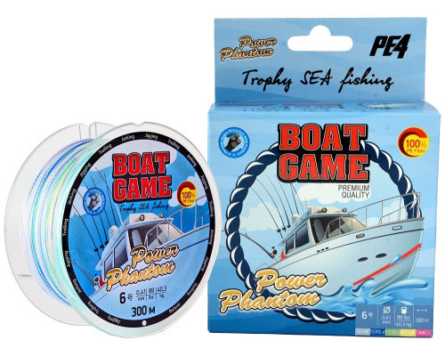 Шнур Power Phantom Boat, 300m, multicolor #10 0,52мм, 54.8кг