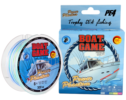 Шнур Power Phantom Boat, 300m, multicolor #10 0,52мм, 54.8кг