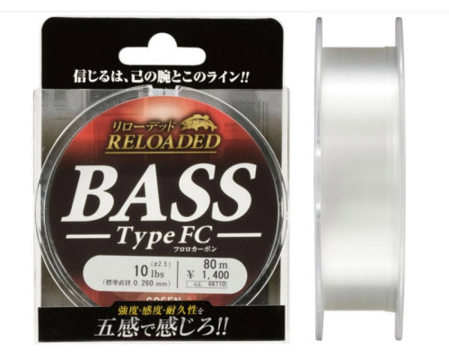 Леска Gosen Fluorocarbon Reloaded Bass FC12 lb (3) 0,285 mm