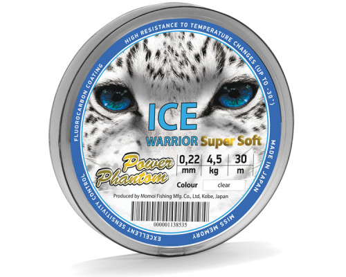 Леска Power Phantom Ice Warrior SUPER SOFT CLEAR 0,14mm, 1,6kg 30m
