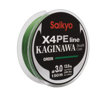 Шнур Saikyo KAGINAWA X4PE 150m, зеленый #3 (0,285mm), 13,6kg