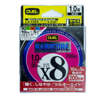Пл.шн. Duel PE Hardcore X8 200m 5Color #0.8 (0.153мм) 7.0 кг.