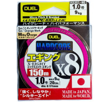 Пл.шн. Duel PE Hardcore X8 Eging 150m MilkyOrange #1.2 (0.191мм) 12.0 кг.