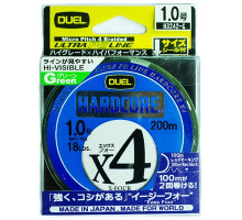 Пл.шн. Duel PE Hardcore X4 200m Green #1.2 (0.191мм) 9.0 кг.