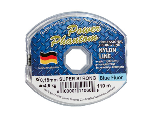 Леска Power Phantom Super Strong, 0,12мм, 2,4 кг,светло-голубой, 110м