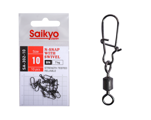 Вертлюг с застежкой Saikyo SA-302-10 - 10 шт (7кг)