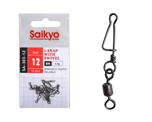 Вертлюг с застежкой Saikyo SA-303-12 - 10 шт (4кг)