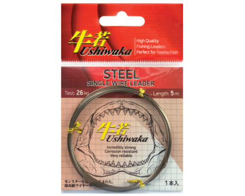 Поводочный материал Ushiwaka Steel Single Wire, 20кг 5м
