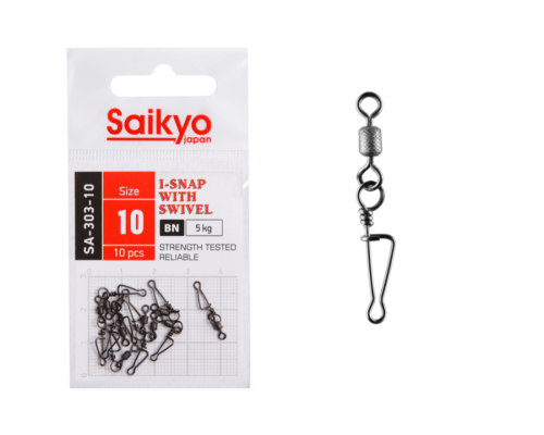 Вертлюг с застежкой Saikyo SA-303-10 - 10 шт (5кг)