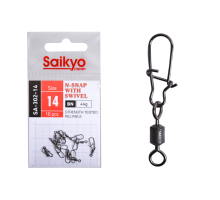 Вертлюг с застежкой Saikyo SA-302-14 - 10 шт (4кг)