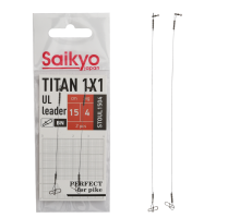 Поводок Saikyo Titan 1x1 UL STOUL1504, 4кг/15см, 2шт