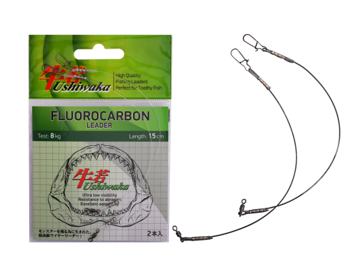 Поводок Ushiwaka Fluorocarbon UF1508, 8кг/15см, 2шт