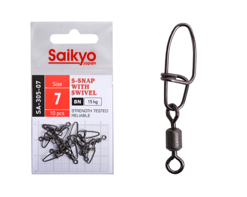 Вертлюг с застежкой Saikyo SA-305-07 - 10 шт (15кг)