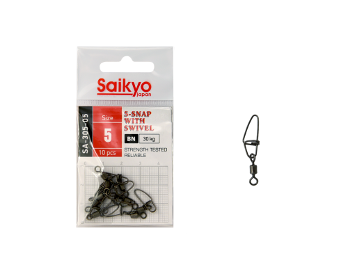 Вертлюг с застежкой Saikyo SA-305-05 - 10 шт (30кг)