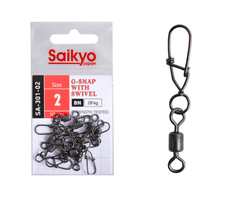 Вертлюг с застежкой Saikyo SA-301-02 - 10 шт (28кг)