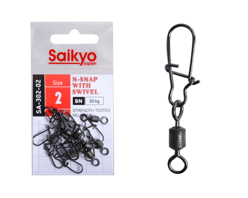 Вертлюг с застежкой Saikyo SA-302-02 - 10 шт (30кг)