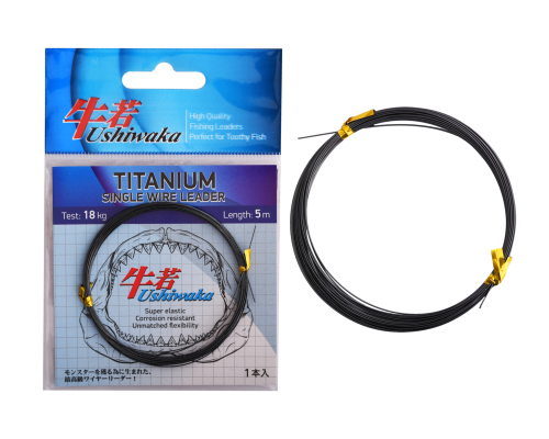 Поводочный материал Ushiwaka Titanium Single Wire, 18кг 5м