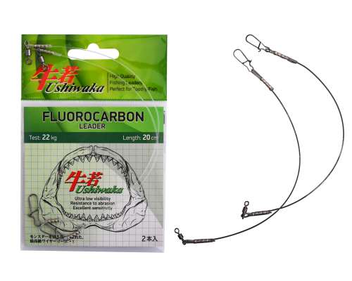 Поводок Ushiwaka Fluorocarbon UF2022, 22кг/20см, 2шт