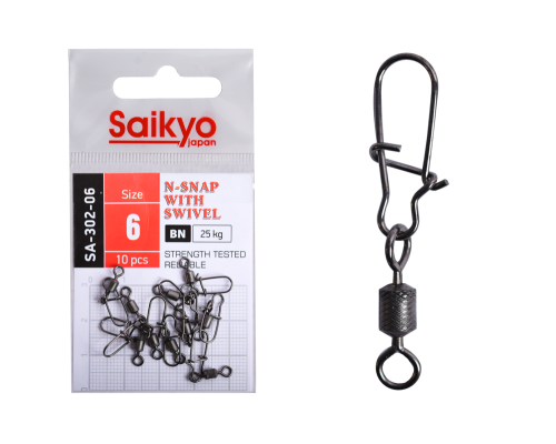 Вертлюг с застежкой Saikyo SA-302-06 - 10 шт (15кг)