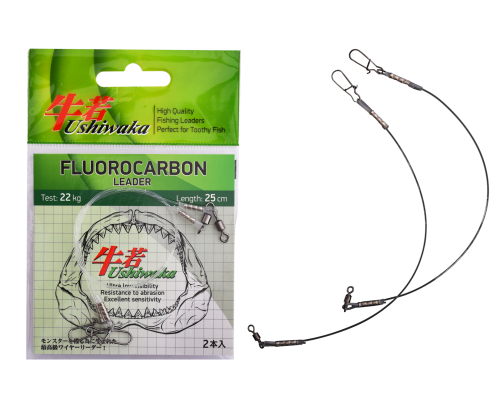 Поводок Ushiwaka Fluorocarbon UF2522, 22кг/25см, 2шт