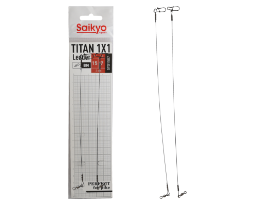 Поводок Saikyo Titan 1x1 STO1507, 7кг/15см, 2шт