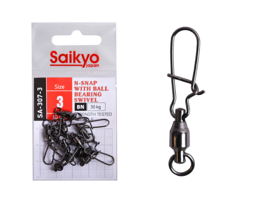 Вертлюг с застежкой Saikyo SA-307-3 - 10 шт (30кг)