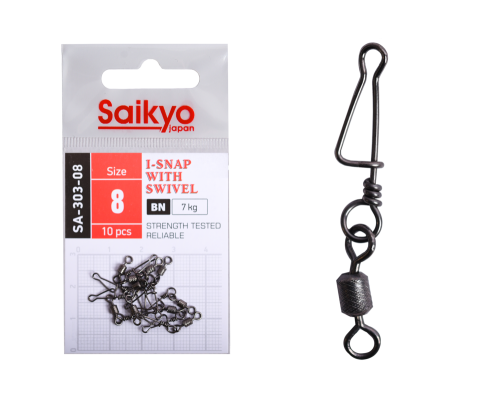 Вертлюг с застежкой Saikyo SA-303-08 - 10 шт (7кг)
