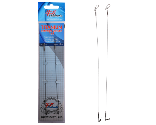 Поводок Ushiwaka Titanium Strands UTS71507, 1х7, 7кг/15см, 2шт