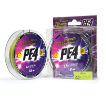 Шнур Power Phantom PE4, 135м, зеленый #0,6, 0,12мм, 5,9кг