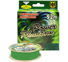 Шнур Power Phantom 4x, 92м, зеленый, 0,12мм, 12кг