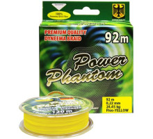 Шнур Power Phantom 4x, 92м, желтый, 0,30мм, 35,7кг