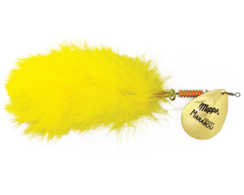 Блесна вращ. Mepps GIANT MARABOU Gold/Yellow (блистер)
